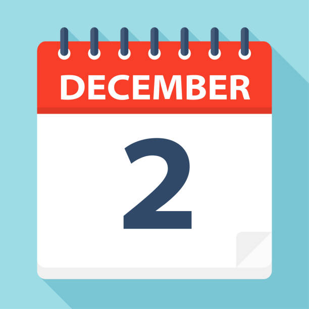 ilustrações, clipart, desenhos animados e ícones de 2 de dezembro - ícone de calendário - dezembro