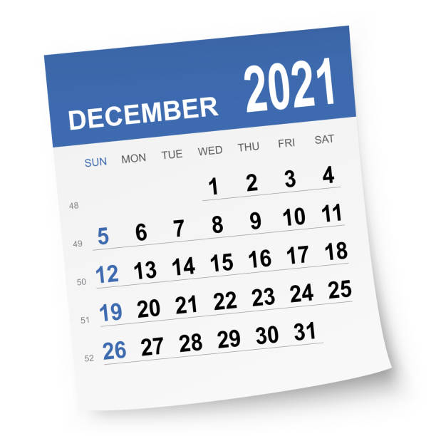 2021년 12월 캘린더 - 12월 stock illustrations
