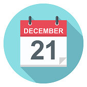 December 21 - Calendar Icon - Vector Illustration