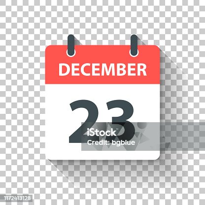istock December 23 - Daily Calendar Icon in flat design style 1172413128