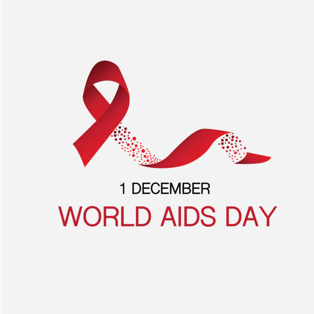 illustrations, cliparts, dessins animés et icônes de ruban et 1 décembre journée mondiale du sida sang correspond à la notion - vih