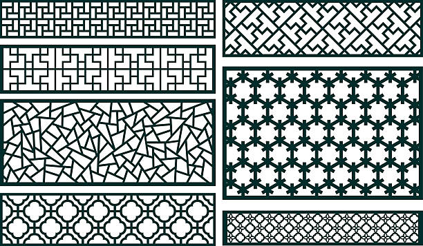 decor pattern collections decor pattern collections window designs stock illustrations