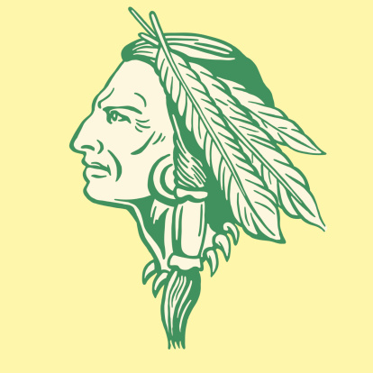 Decorated Native American man profile
