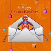 vector illustration of decorated rakhi for Indian festival Raksha Bandhan