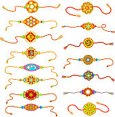 vector illustration of decorated rakhi for Raksha Bandhan