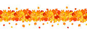 Decorative autumn banner line with of orange leaves