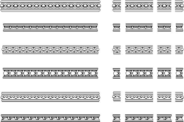 Decorative bands Six decorative bands and modular elements to create others in any dimension moulding trim stock illustrations