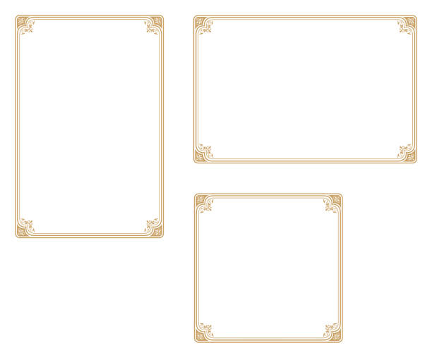 Decorative frame. A frame that gave a change in size to the same design.Good frame for a4 size paper.Certificate frame. ornate photos stock illustrations