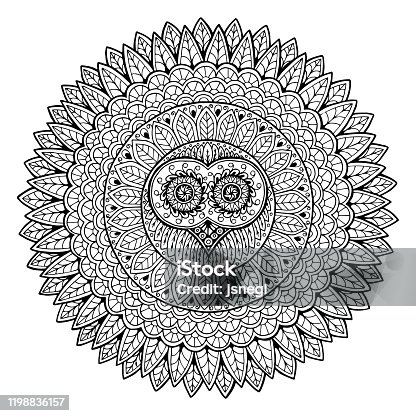 Ethnic Tribal Hand Drawn Line Seamless Circle Stock Photos