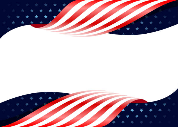 American flag fourth of July national day border design template