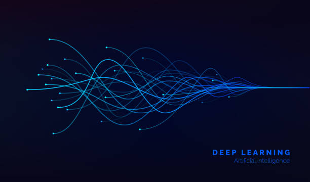 Deep learning visualization. AI. artificial intelligence concept of neural networks. Wave equalizer. Vector illustration Deep learning visualization. AI. artificial intelligence concept of neural networks. Wave equalizer. Vector illustration deep learning stock illustrations