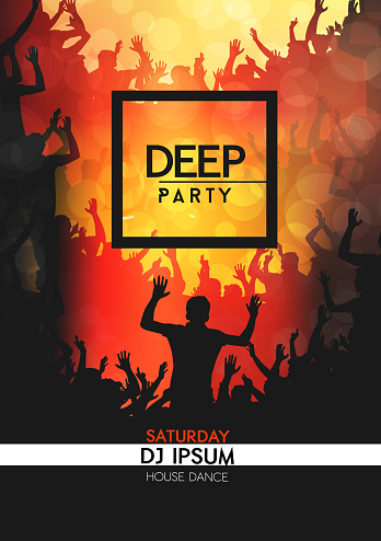 Deep party crowd poster design