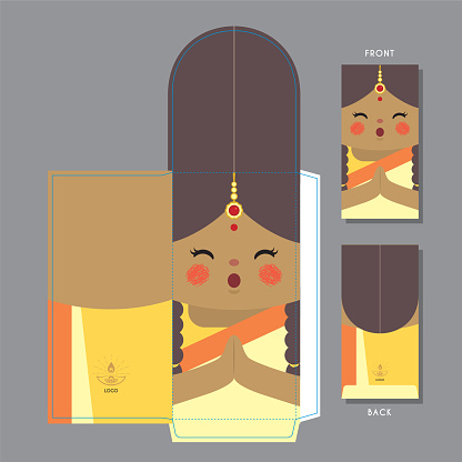 Deepavali or Diwali packet template_girl 1