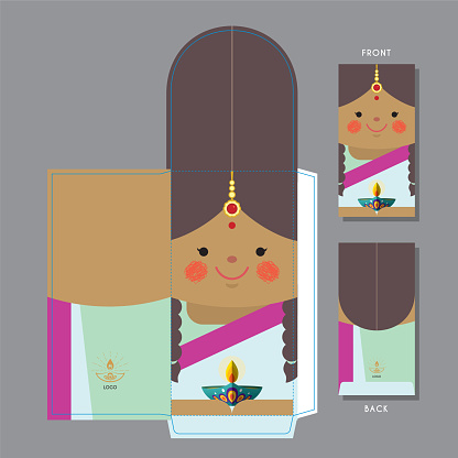 Deepavali or Diwali packet template_girl 2