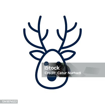 istock Deer icon logo template isolated on white background. 1341874522