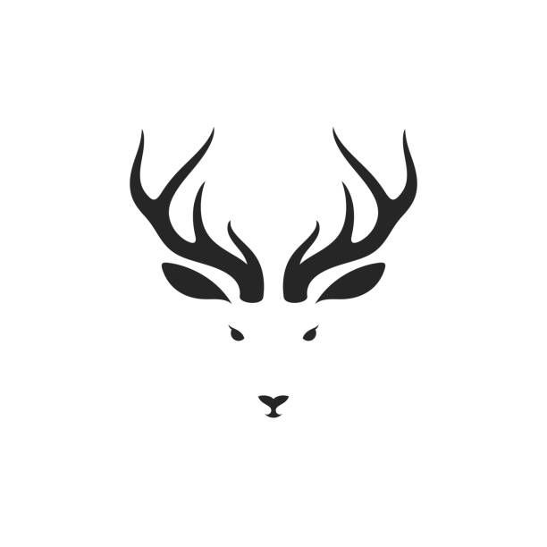 Deer. Isolated animal on white background Vector illustration (EPS) antler stock illustrations