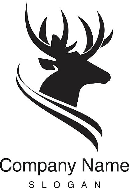 bildbanksillustrationer, clip art samt tecknat material och ikoner med deer logotype - whitetail