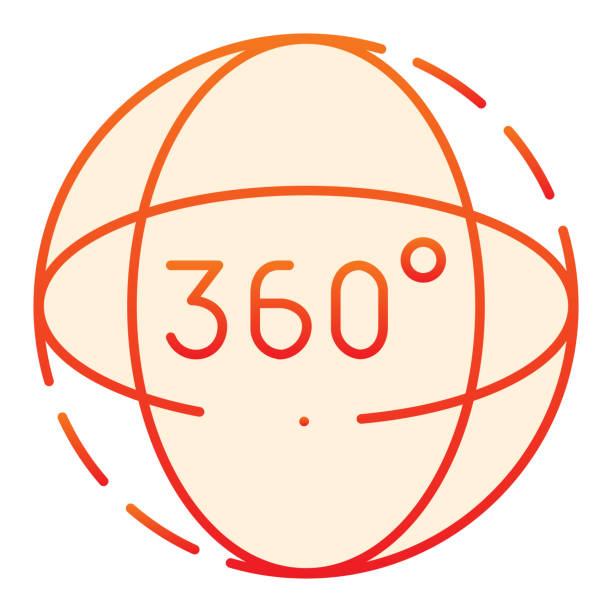 360 degrees rotation flat icon. Angle 360 degrees orange icons in trendy flat style. 360 degrees view gradient style design, designed for web and app. Eps 10. 360 degrees rotation flat icon. Angle 360 degrees orange icons in trendy flat style. 360 degrees view gradient style design, designed for web and app. Eps 10 360 degree view illustrations stock illustrations