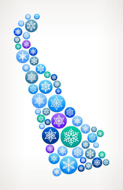 illustrazioni stock, clip art, cartoni animati e icone di tendenza di delaware winter seasonal snowflake graphic pattern. - de winter