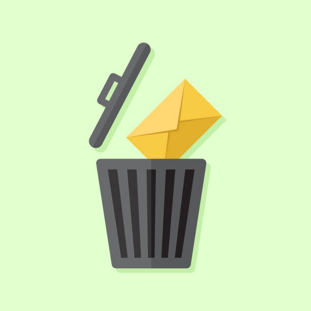 stockillustraties, clipart, cartoons en iconen met e-mail of bericht platte ontwerp illustratie verwijderen - unbox