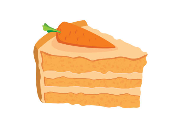 вкусный морковный торт с глазурью и декоративным вектором морковной иконы -...