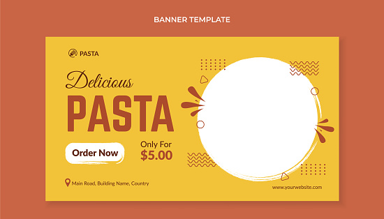 Delicious pasta food banner template