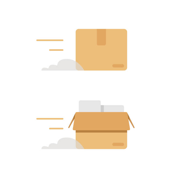 ilustrações de stock, clip art, desenhos animados e ícones de delivery icon. - box