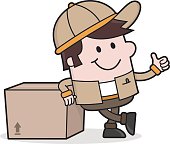 vector illustration of a deliveryman with Package - 