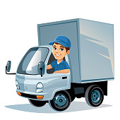 istock Delivery truck with driver 1210617208