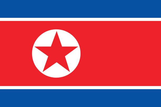 корейская народно-демократическая республика или флаг северной кореи - north korea stock illustrations