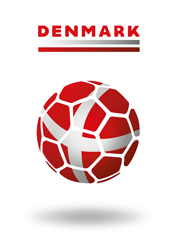 Denmark soccer ball on white background