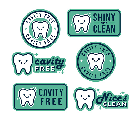 Dental Hygiene Stickers Dentist Labels Tooth Awards Stamps