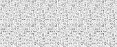 Dental Related Seamless Pattern and Background with Line Icons