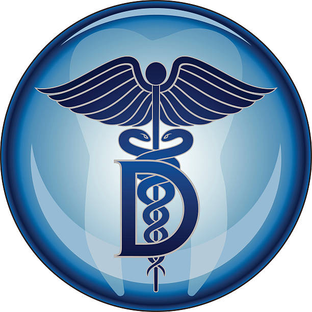 Dentist Medical Symbol Button vector art illustration