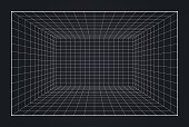 istock Depth Grid Box 3D Virtual Reality Space Background 1323917153