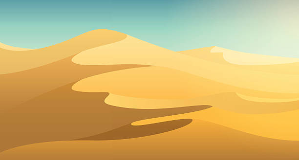 Desert dunes background Desert dunes background in vector desert area silhouettes stock illustrations