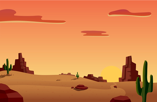 Desert landscape background vector illustration