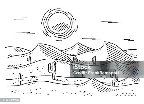 istock Desert Landscape Drawing 1317239916