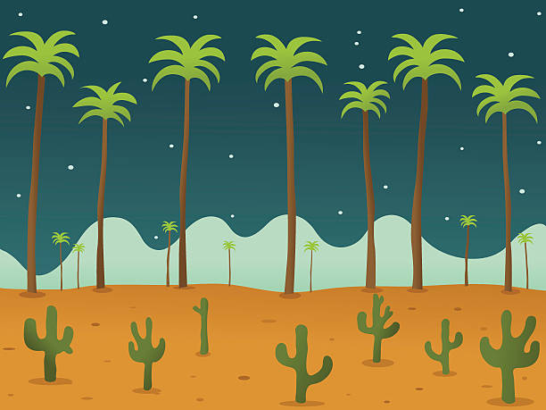 illustrazioni stock, clip art, cartoni animati e icone di tendenza di deserto di notte - gobi desert