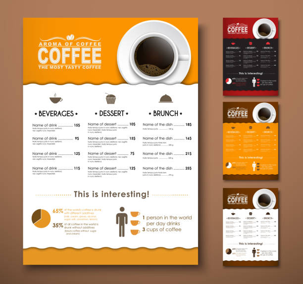 Design a menu for the cafe, shops or coffee shops vector art illustration
