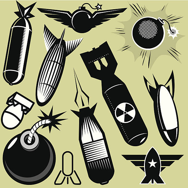 Design Elements - Bombs Bomb clip art torpedo weapon stock illustrations