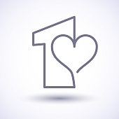 istock Design Number One with heart. First Place. 1 and heart 1315368348