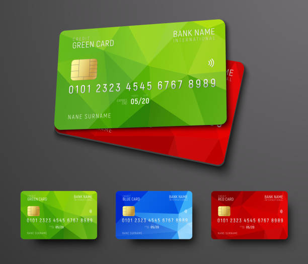 Design of a bank credit (debit) card. vector art illustration