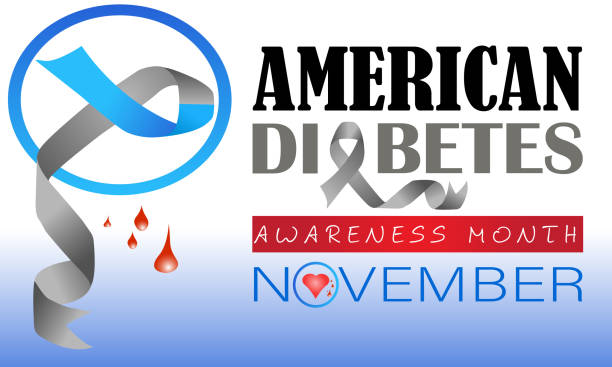 Design Of American Diabetes Awareness Month Poster Illustration Design Of American Diabetes Awareness Month national diabetes month stock illustrations