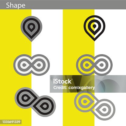 istock Design of the logo elements - Icona shaped by 8 or infinity, vector file 1335691339
