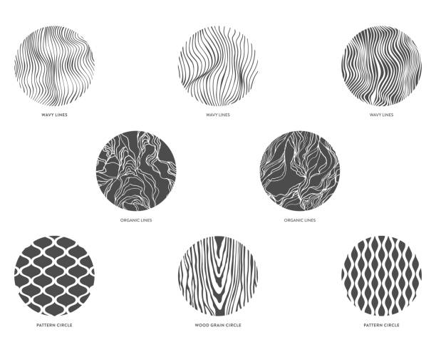 design template. Circle Lines and Pattern wood grain stock illustrations