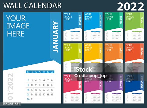 istock 2022 Desk Wall Calendar. Week starts on Sunday 1332651851