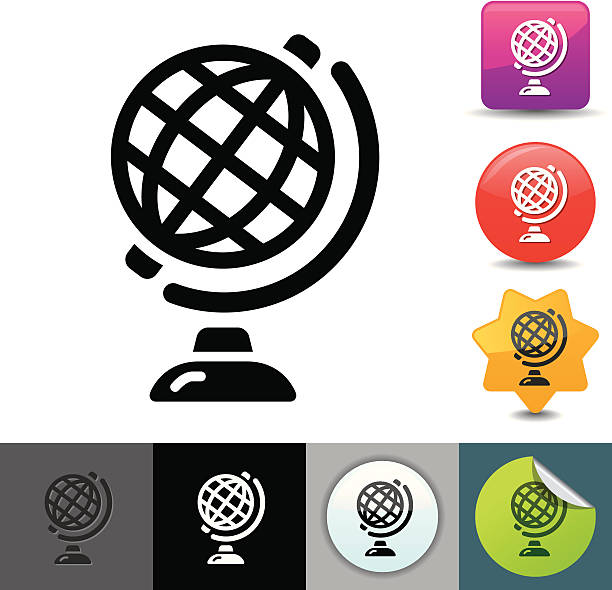 Desktop globe icon | solicosi series vector art illustration