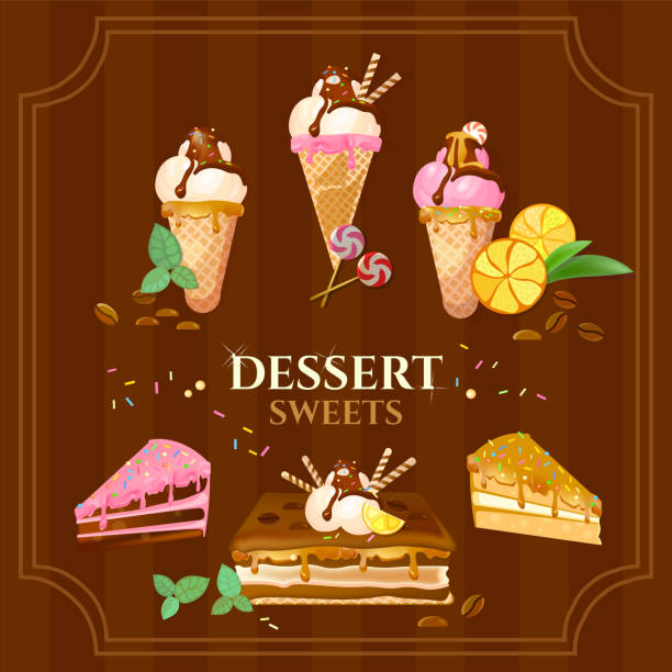 illustrations, cliparts, dessins animés et icônes de desserts et des desserts délicieux gâteau à la crème au chocolat - verrines
