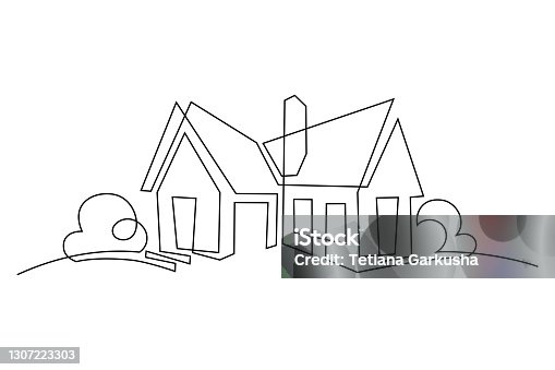 istock Detached family house 1307223303